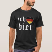 Ich Liebe Bier Duitse vlag Oktoberfest Kostuum Bee T-shirt (Voorkant)