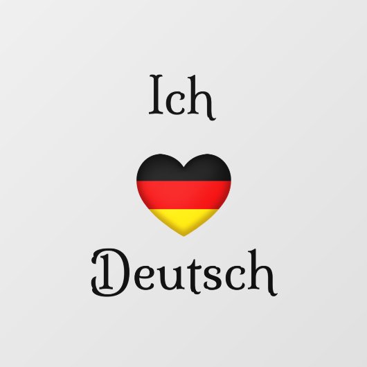 "Ich Liebe Deutsch" Ik houd van Duits Raamsticker (Vel)