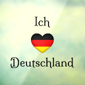 "Ich Liebe Deutschland" I Heart Duitsland Raamsticker (Vel 3)