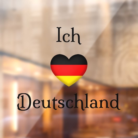 "Ich Liebe Deutschland" I Heart Duitsland Raamsticker (Vel 2)