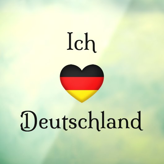 "Ich Liebe Deutschland" I Heart Duitsland  Raamsticker (Vel 3)