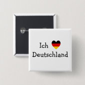 Ich liebe Deutschland Vierkante Button 5,1 Cm (Voorkant /achterkant)