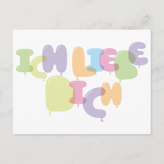 Ich Liebe Dich - Ik hou van je in het Duits Briefkaart (Voorkant)