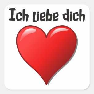 Ich liebe dich - Ik hou van je in het Duits Vierkante Sticker