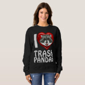Ich liebe Garbage Pandas Raccoon Trui (Voorkant volledig)