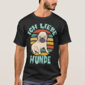 Ich Liebe Hunde – Retro Style T-shirt (Voorkant)