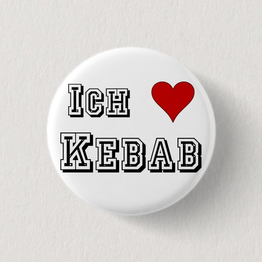 Ich Liebe Kebab Ik hou van kebab Deutsche German Ronde Button 3,2 Cm (Voorkant)