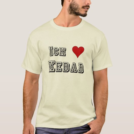 Ich Liebe Kebab Ik hou van kebab Deutsche German T-shirt (Voorkant)