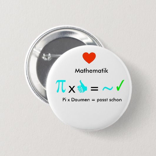 Ich liebe Mathematik Ronde Button 5,7 Cm (Voorkant /achterkant)