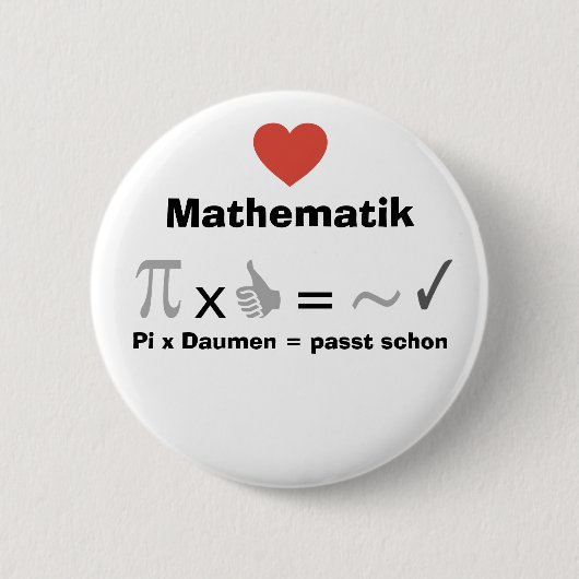Ich liebe Mathematik Ronde Button 5,7 Cm (Voorkant)