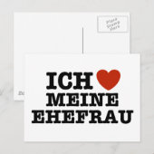 Ich Liebe Meine ehefrau Briefkaart (Voorkant / Achterkant)
