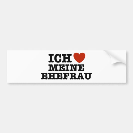 Ich Liebe Meine ehefrau Bumpersticker (Voorkant)