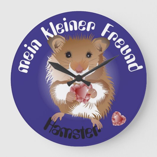 Ich liebe meinen kleinen Hamster Uhr Grote Klok (Voorkant)