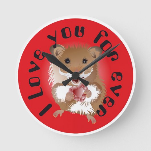 Ich liebe meinen kleinen Hamster Uhr Ronde Klok (Voorkant)