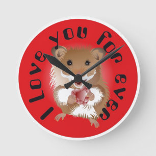 Ich liebe meinen kleinen Hamster Uhr Ronde Klok