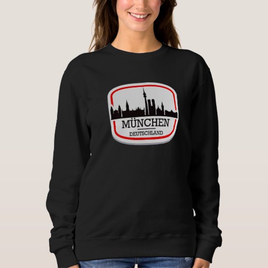Ich Liebe München T-shirt Cool München Skyline Gra (Voorkant)