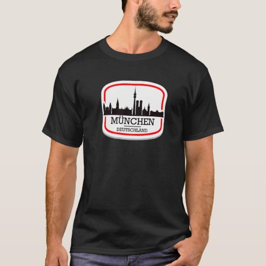 Ich Liebe München T-shirt Cool München Skyline Gra (Voorkant)