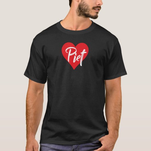 Ich Liebe Piet Vorname Liebe Herz T-shirt (Voorkant)