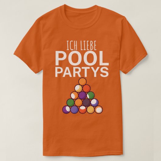 Ich liebe poolpartners Billard Geschenk 5 T-shirt (Design voorkant)