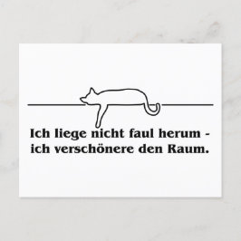 Ich liege nicht faul herum Katzen Humor Spruch Briefkaart