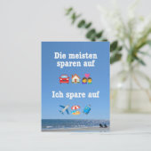 „Ich spare auf … Reisen!“ Postkarte Briefkaart (Staand voorkant)