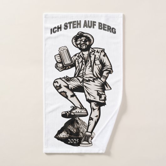 Ich steh auf Berg und trink mein Bier Handdoek (Handdoek)
