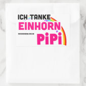 Ich tanke Einhornpipi Rechthoekige Sticker (Tas)