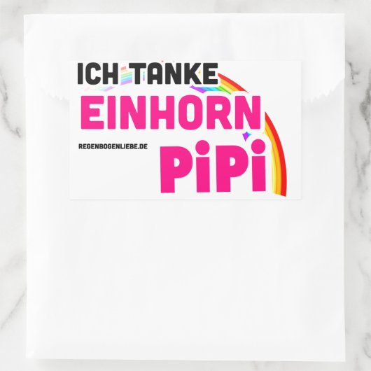 Ich tanke Einhornpipi Rechthoekige Sticker (Tas)