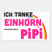 Ich tanke Einhornpipi Rechthoekige Sticker (Voorkant)