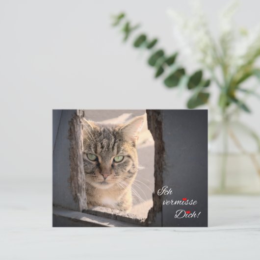 Ich vermisse Dich! Briefkaart (Staand voorkant)