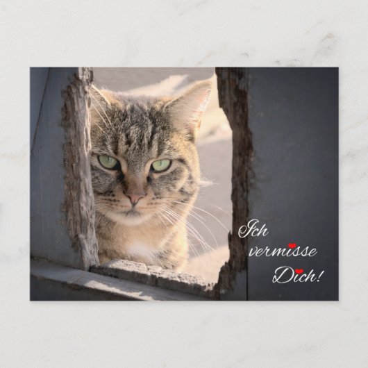 Ich vermisse Dich! Briefkaart (Voorkant)