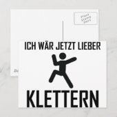 ich wär jetzt lieber klettern briefkaart (Voorkant / Achterkant)