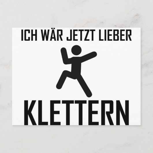 ich wär jetzt lieber klettern briefkaart (Voorkant)