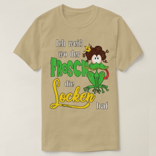 Ich weibwo der Frosch die Locken pet grappig beest T-shirt (Design voorkant)