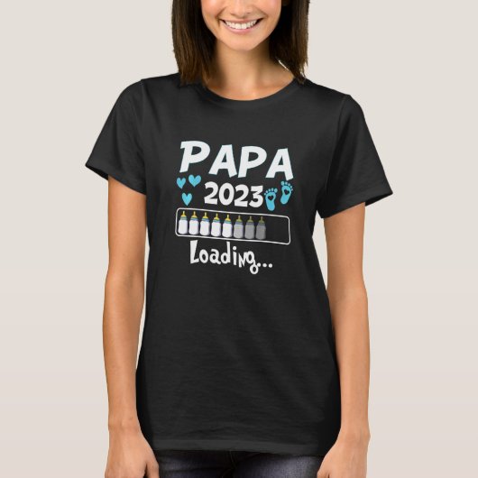 Ich Werde Papa Loading 2023 Baby Announcement Boy T-shirt (Voorkant)