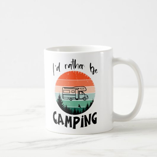 Ich würde lieber campen Wohnmobil – Grafikdesign Koffiemok (Rechts)