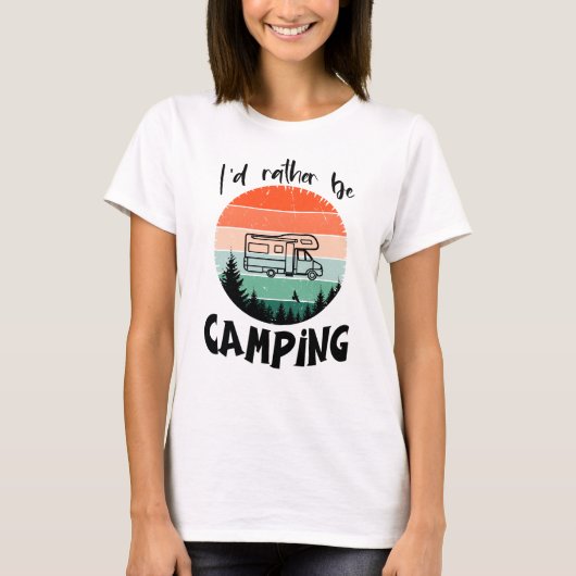 Ich würde lieber campen Wohnmobil Wald T-shirt (Voorkant)