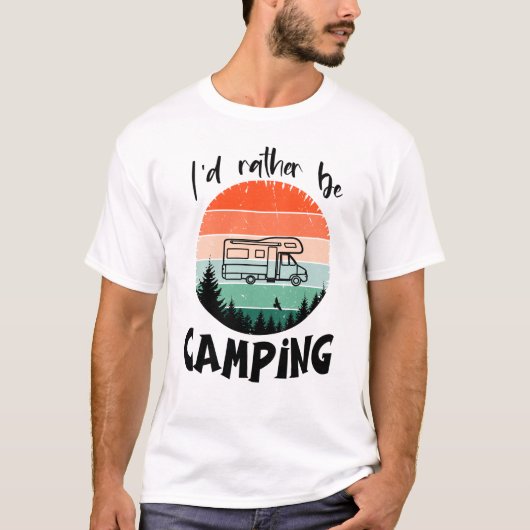 Ich würde lieber campen Wohnmobil Wald T-shirt (Voorkant)