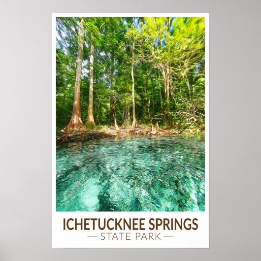 Ichetucknee Springs State Park Florida Aquarel Poster (Voorkant)