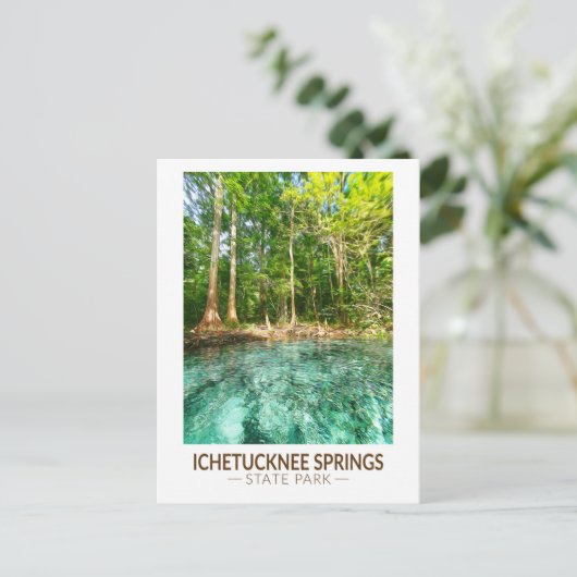 Ichetucknie Springs State Park Florida Waterverf Briefkaart (Staand voorkant)
