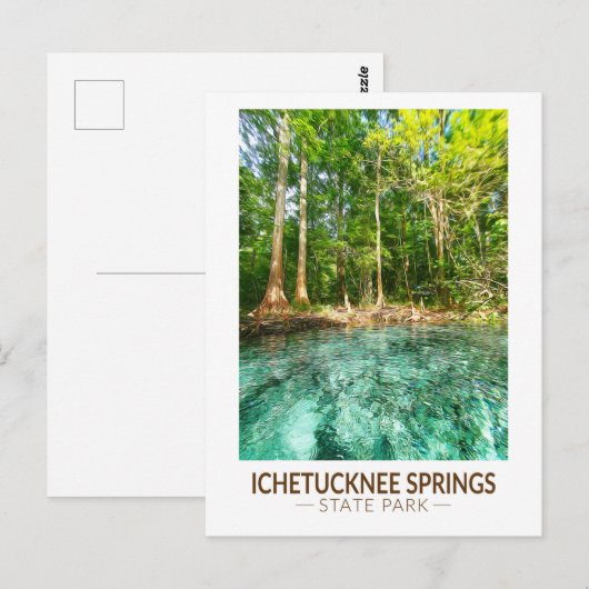 Ichetucknie Springs State Park Florida Waterverf Briefkaart (Voorkant / Achterkant)