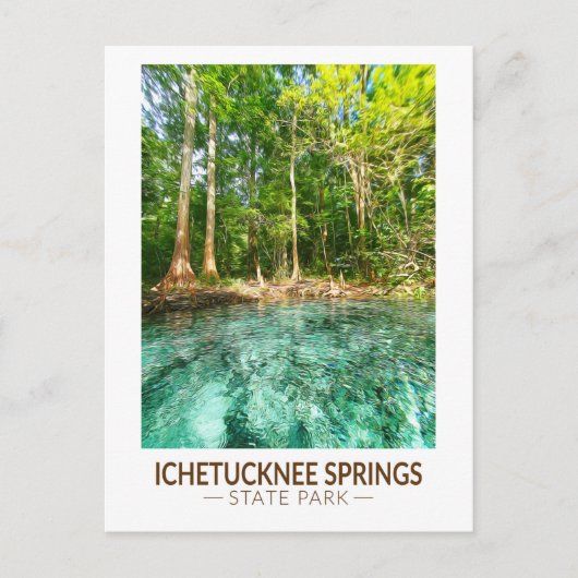 Ichetucknie Springs State Park Florida Waterverf Briefkaart (Voorkant)