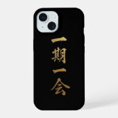 Ichigo Ichie | Black & Gold Zen iPhone Case iPhone 15 Case (Achterkant)