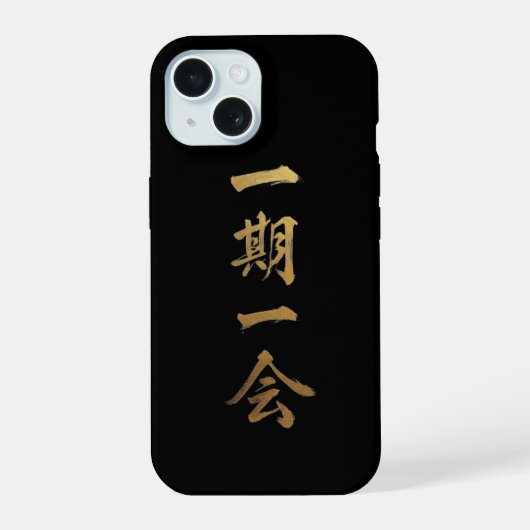 Ichigo Ichie | Black & Gold Zen iPhone Case iPhone 15 Case (Achterkant)