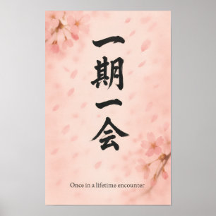 Ichigo Ichie Sakura Zen Poster – Verticale Japanse