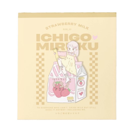 🍓✨Ichigo-melk ✨🍓 Notitieblok (Voorkant)
