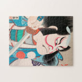 Ichikawa Danjuro kabuki samurai krijger tattoo kun Legpuzzel (Horizontaal)