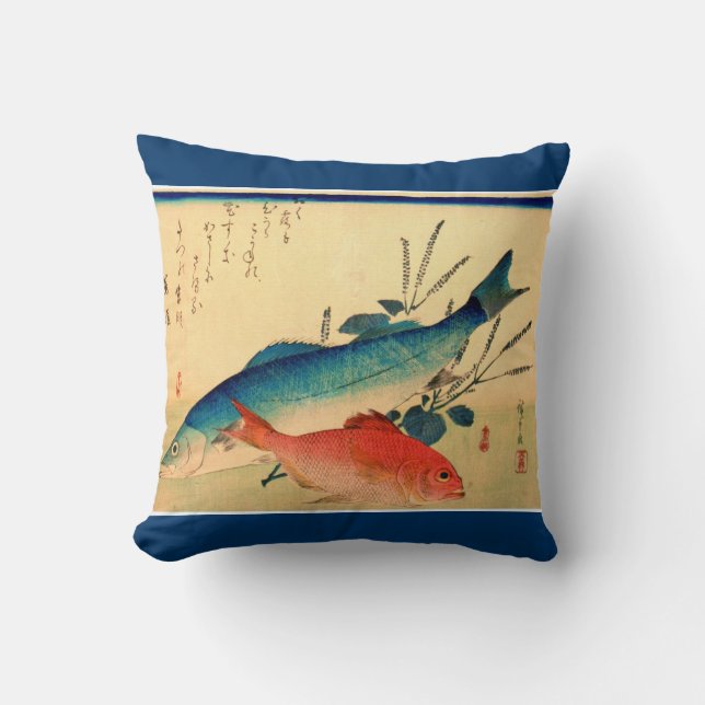 Ichiryusai HIROSHIGE Japans viswild Pillow Kussen (Voorkant)