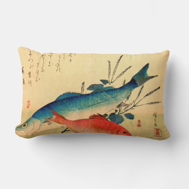 Ichiryusai HIROSHIGE Japans viswild Pillow Kussen (Voorkant)