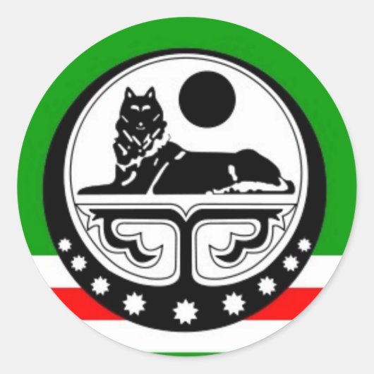 Ichkeria Ronde Sticker (Voorkant)